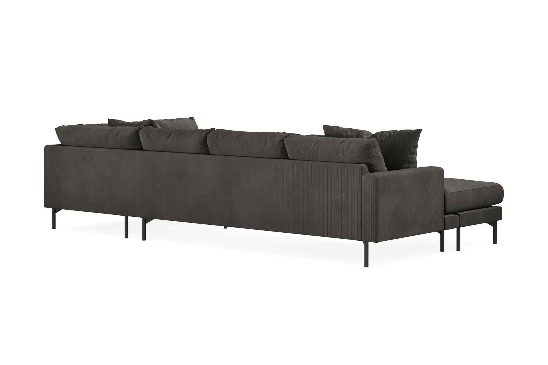 Menard 4-seters Høyrevendt Stor U-formet Dyp Sofa med Divan og Sjeselong i Manchester - Mørk grå - Møbler - Sofaer - U-sofa