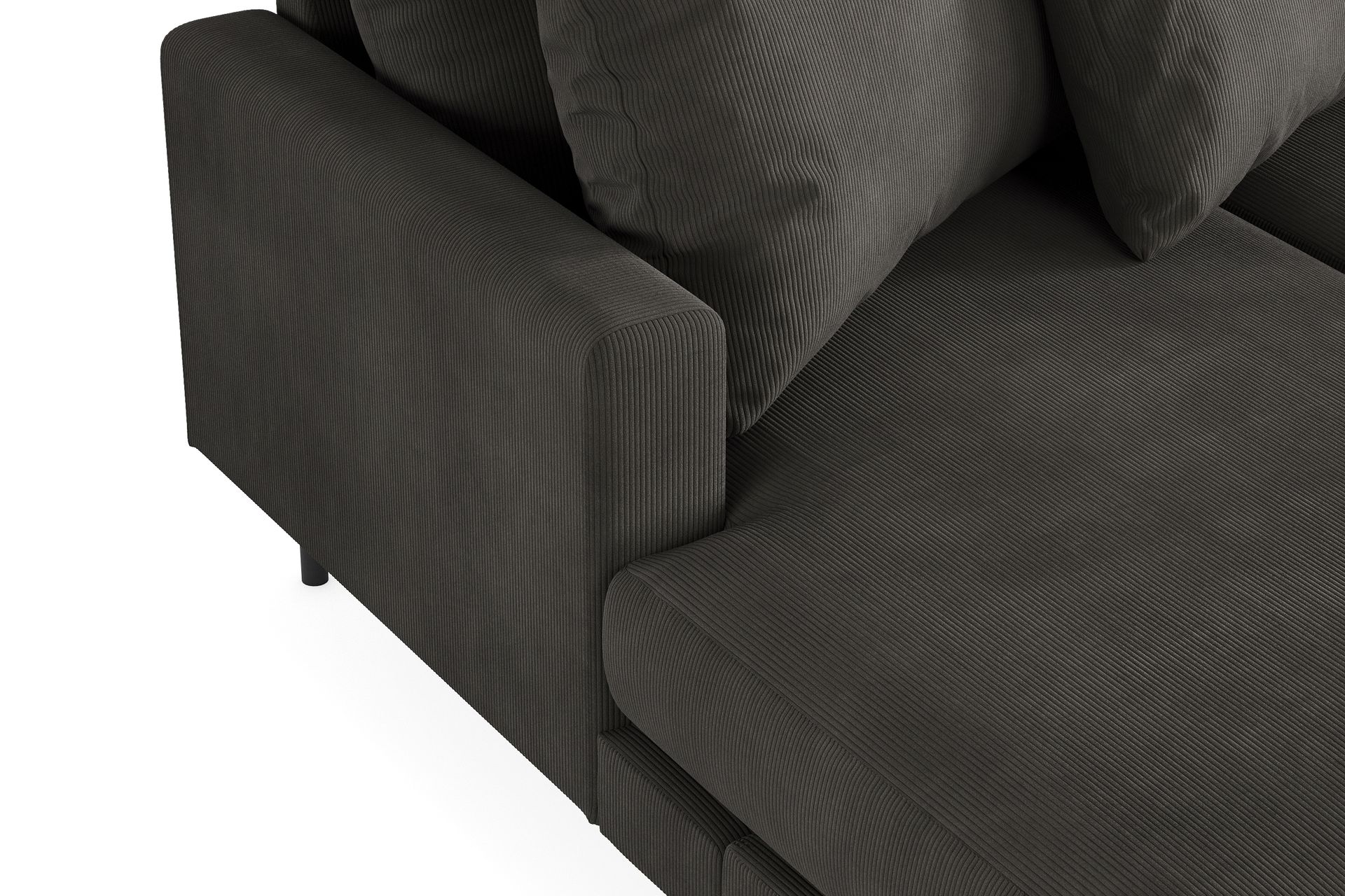Menard 4-seters Høyrevendt Stor U-formet Dyp Sofa med Divan og Sjeselong i Manchester - Mørk gr�å - Møbler - Sofaer - U-sofa