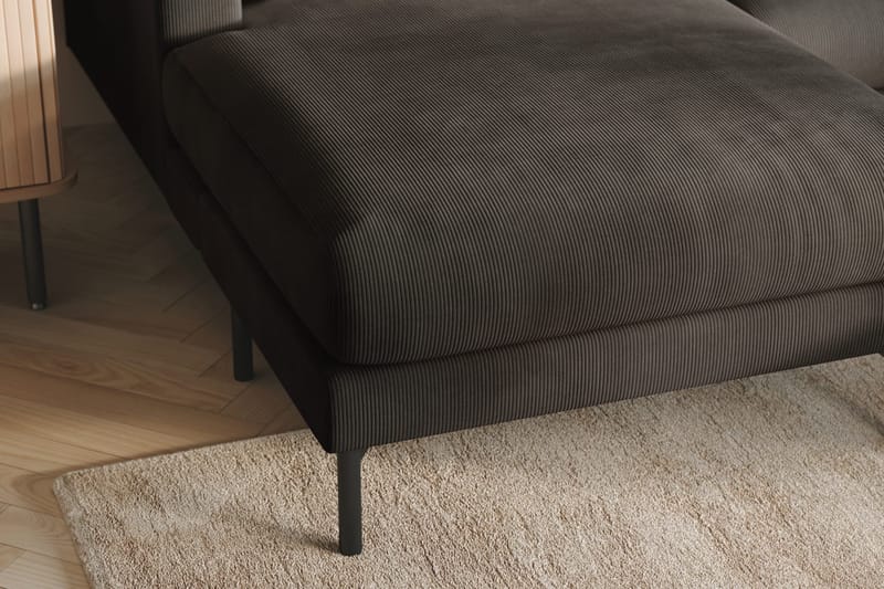 Menard 4-seters Høyrevendt Stor U-formet Dyp Sofa med Divan og Sjeselong i Manchester - Mørk grå - Møbler - Sofaer - U-sofa