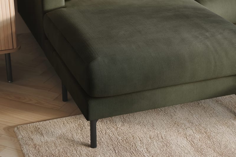 Menard 4-seters Høyrevendt Stor U-formet Dyp Sofa med Divan og Sjeselong i Manchester - Mørk grønn - Møbler - Sofaer - U-sofa