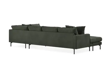 Menard 4-seters Høyrevendt Stor U-formet Dyp Sofa med Divan og Sjeselong i Manchester - Mørk grønn - Møbler - Sofaer - U-sofa