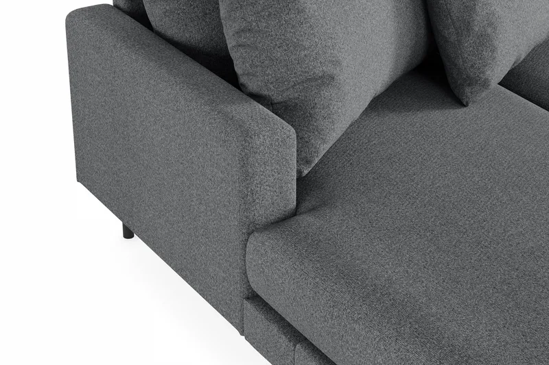 Menard 4-seters Høyrevendt Stor U-formet Dyp Sofa med Divan og Sjeselong i Stoff - Mørk grå - Møbler - Sofaer - U-sofa