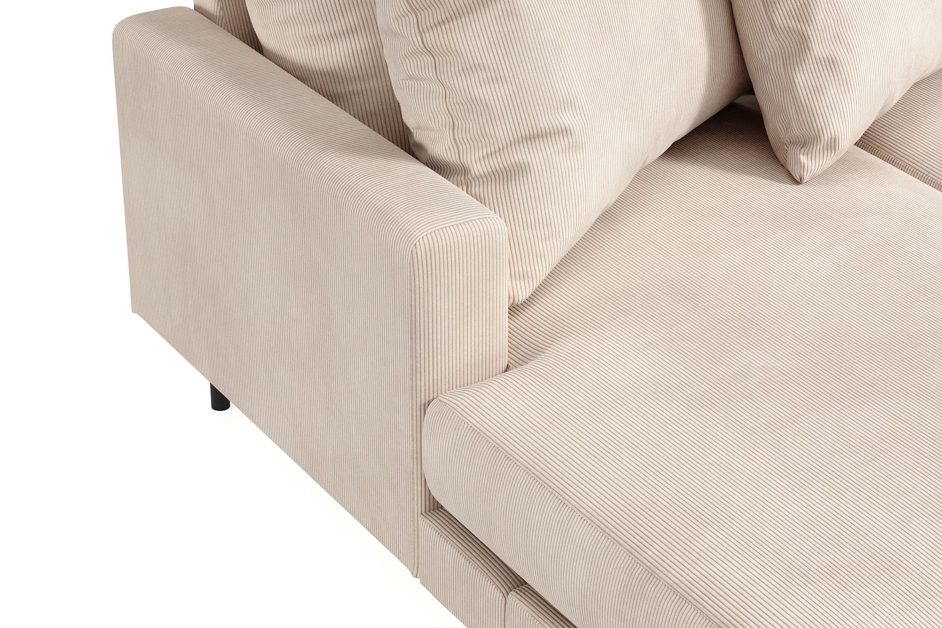 Menard 4-seters Høyrevendt U-formet Sofa med Divan og Sjeselong i Manchester - Beige - Møbler - Sofaer - U-sofa