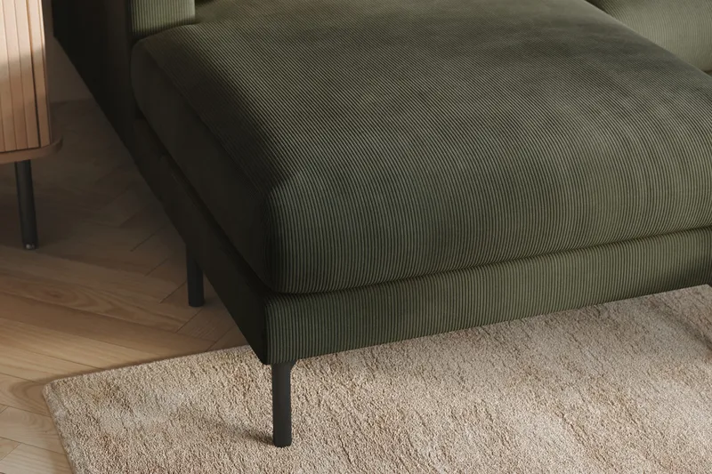 Menard 4-seters Høyrevendt U-formet Sofa med Divan og Sjeselong i Manchester - Mørk grønn - Møbler - Sofaer - U-sofa