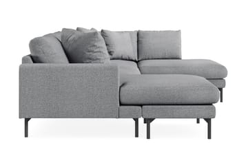 Menard 4-seters Høyrevendt U-formet Sofa med Divan og Sjeselong i Stoff - Grå - Møbler - Sofaer - U-sofa