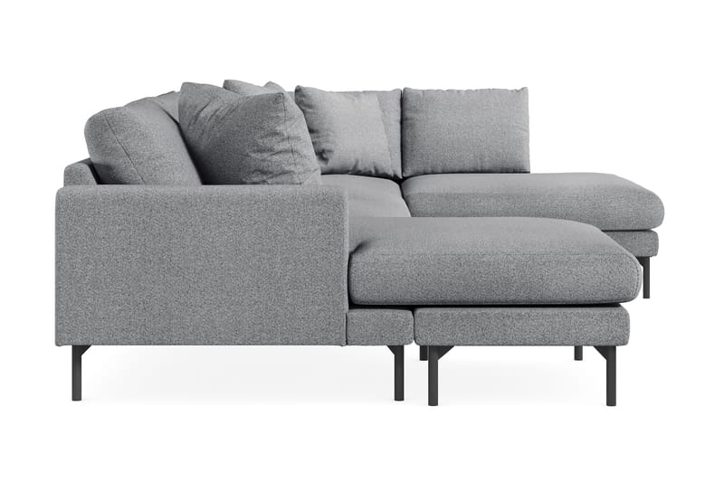 Menard 4-seters Høyrevendt U-formet Sofa med Divan og Sjeselong i Stoff - Grå - Møbler - Sofaer - U-sofa
