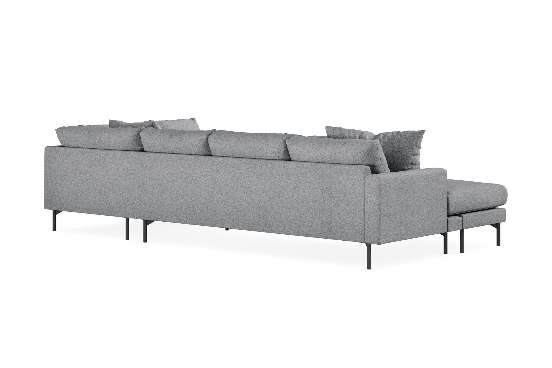 Menard 4-seters Høyrevendt U-formet Sofa med Divan og Sjeselong i Stoff - Grå - Møbler - Sofaer - U-sofa