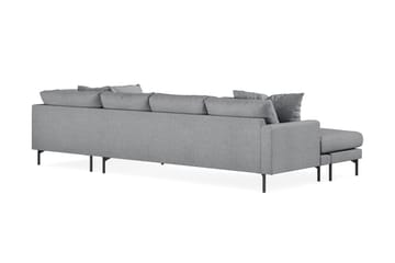 Menard 4-seters Høyrevendt U-formet Sofa med Divan og Sjeselong i Stoff - Grå - Møbler - Sofaer - U-sofa