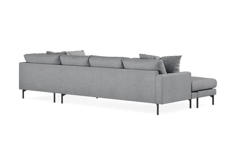 Menard 4-seters Høyrevendt U-formet Sofa med Divan og Sjeselong i Stoff - Grå - Møbler - Sofaer - U-sofa
