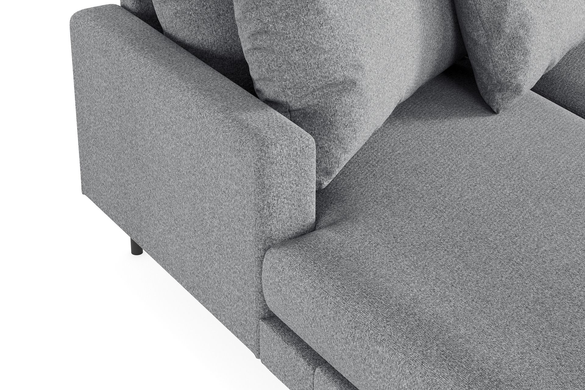 Menard 4-seters Høyrevendt U-formet Sofa med Divan og Sjeselong i Stoff - Grå - Møbler - Sofaer - U-sofa
