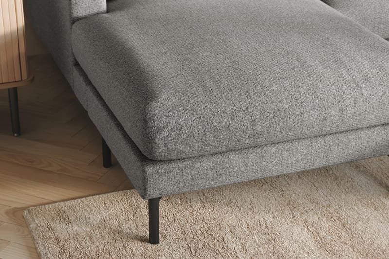 Menard 4-seters Høyrevendt U-formet Sofa med Divan og Sjeselong i Stoff - Grå - Møbler - Sofaer - U-sofa