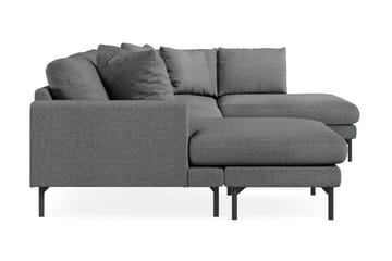 Menard 4-seters Høyrevendt U-formet Sofa med Divan og Sjeselong i Stoff - Mørk grå - Møbler - Sofaer - U-sofa