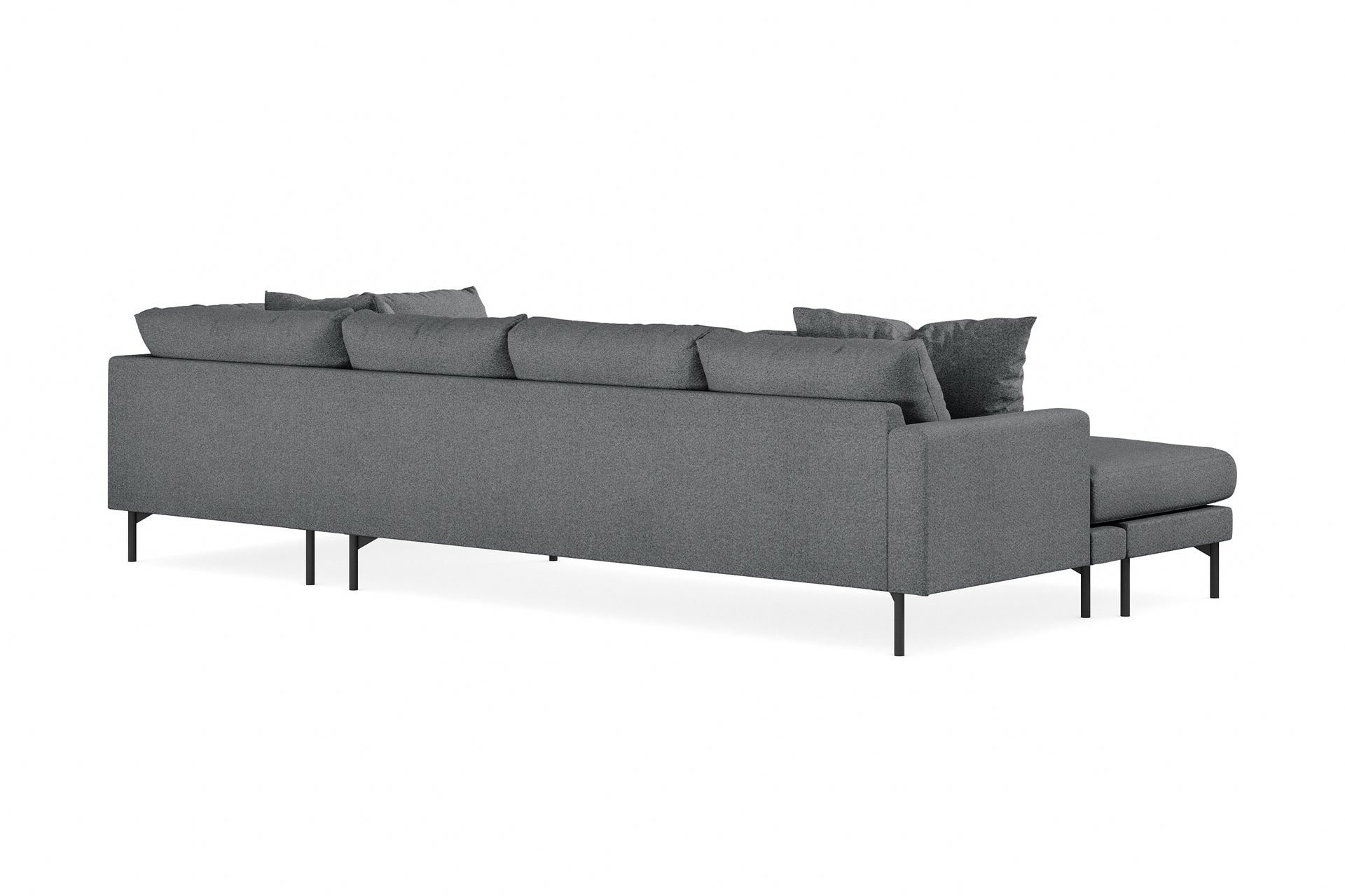 Menard 4-seters Høyrevendt U-formet Sofa med Divan og Sjeselong i Stoff - Mørk grå - Møbler - Sofaer - U-sofa