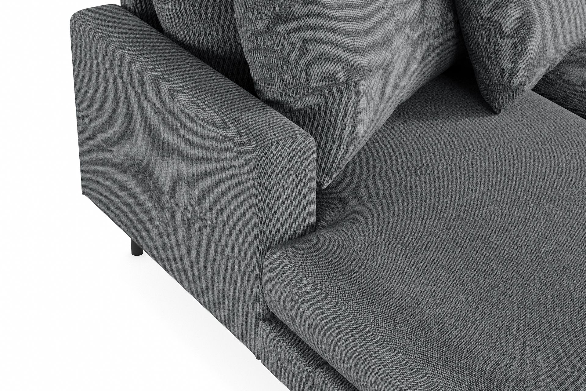 Menard 4-seters Høyrevendt U-formet Sofa med Divan og Sjeselong i Stoff - Mørk grå - Møbler - Sofaer - U-sofa
