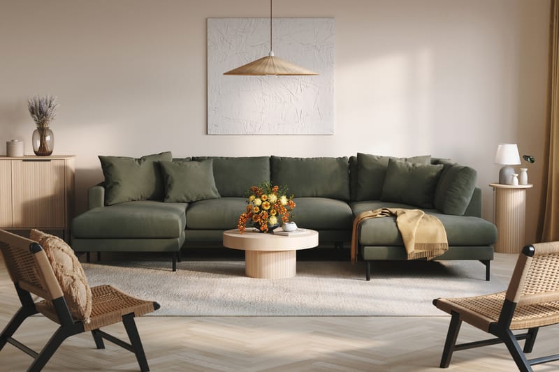 Menard 4-seters U-Sofa - Mørk grønn - Møbler - Sofaer - U-sofa