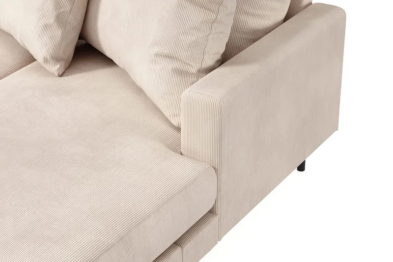Menard 4-seters Venstrevendt Stor U-formet Dyp Large Sofa med Divan og Sjeselong i Manchester - Beige - Møbler - Sofaer - U-sofa