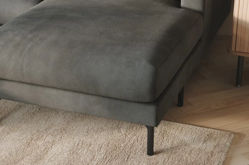 Menard 4-seters Venstrevendt Stor U-formet Dyp Sofa med Divan og Sjeselong i Manchester - Grå - Møbler - Sofaer - U-sofa