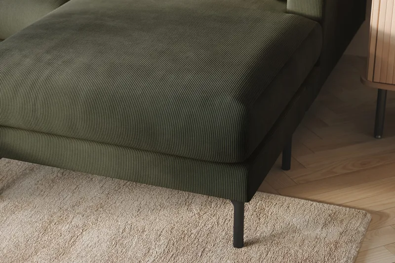 Menard 4-seters Venstrevendt Stor U-formet Dyp Sofa med Divan og Sjeselong i Manchester - Mørk grønn - Møbler - Sofaer - U-sofa