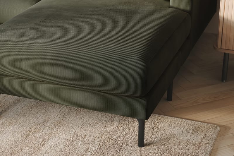 Menard 4-seters Venstrevendt Stor U-formet Dyp Sofa med Divan og Sjeselong i Manchester - Mørk grønn - Møbler - Sofaer - U-sofa