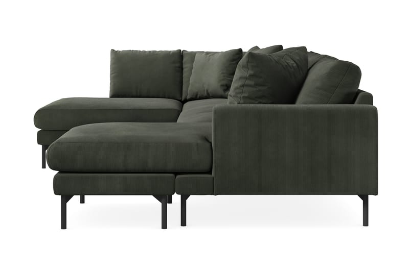 Menard 4-seters Venstrevendt Stor U-formet Dyp Sofa med Divan og Sjeselong i Manchester - Mørk grønn - Møbler - Sofaer - U-sofa