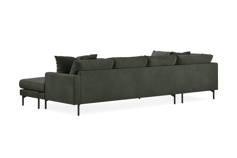 Menard 4-seters Venstrevendt Stor U-formet Dyp Sofa med Divan og Sjeselong i Manchester - Mørk grønn - Møbler - Sofaer - U-sofa