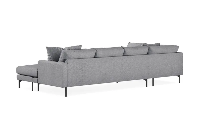 Menard 4-seters Venstrevendt Stor U-formet Dyp Sofa med Divan og Sjeselong i Stoff - Grå - Møbler - Sofaer - U-sofa