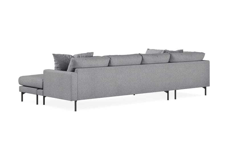 Menard 4-seters Venstrevendt Stor U-formet Dyp Sofa med Divan og Sjeselong i Stoff - Grå - Møbler - Sofaer - U-sofa