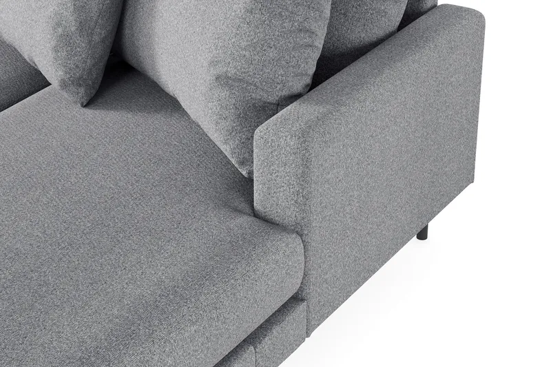 Menard 4-seters Venstrevendt Stor U-formet Dyp Sofa med Divan og Sjeselong i Stoff - Grå - Møbler - Sofaer - U-sofa