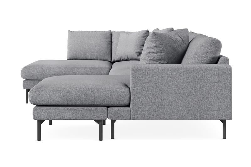 Menard 4-seters Venstrevendt Stor U-formet Dyp Sofa med Divan og Sjeselong i Stoff - Grå - Møbler - Sofaer - U-sofa