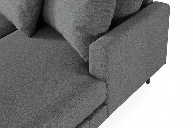 Menard 4-seters Venstrevendt Stor U-formet Dyp Sofa med Divan og Sjeselong i Stoff - Mørk grå - Møbler - Sofaer - U-sofa