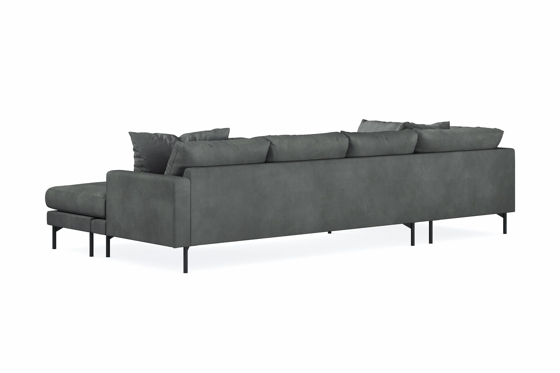 Menard 4-seters Venstrevendt U-formet Sofa med Divan og Sjeselong i Manchester - Grå - Møbler - Sofaer - U-sofa