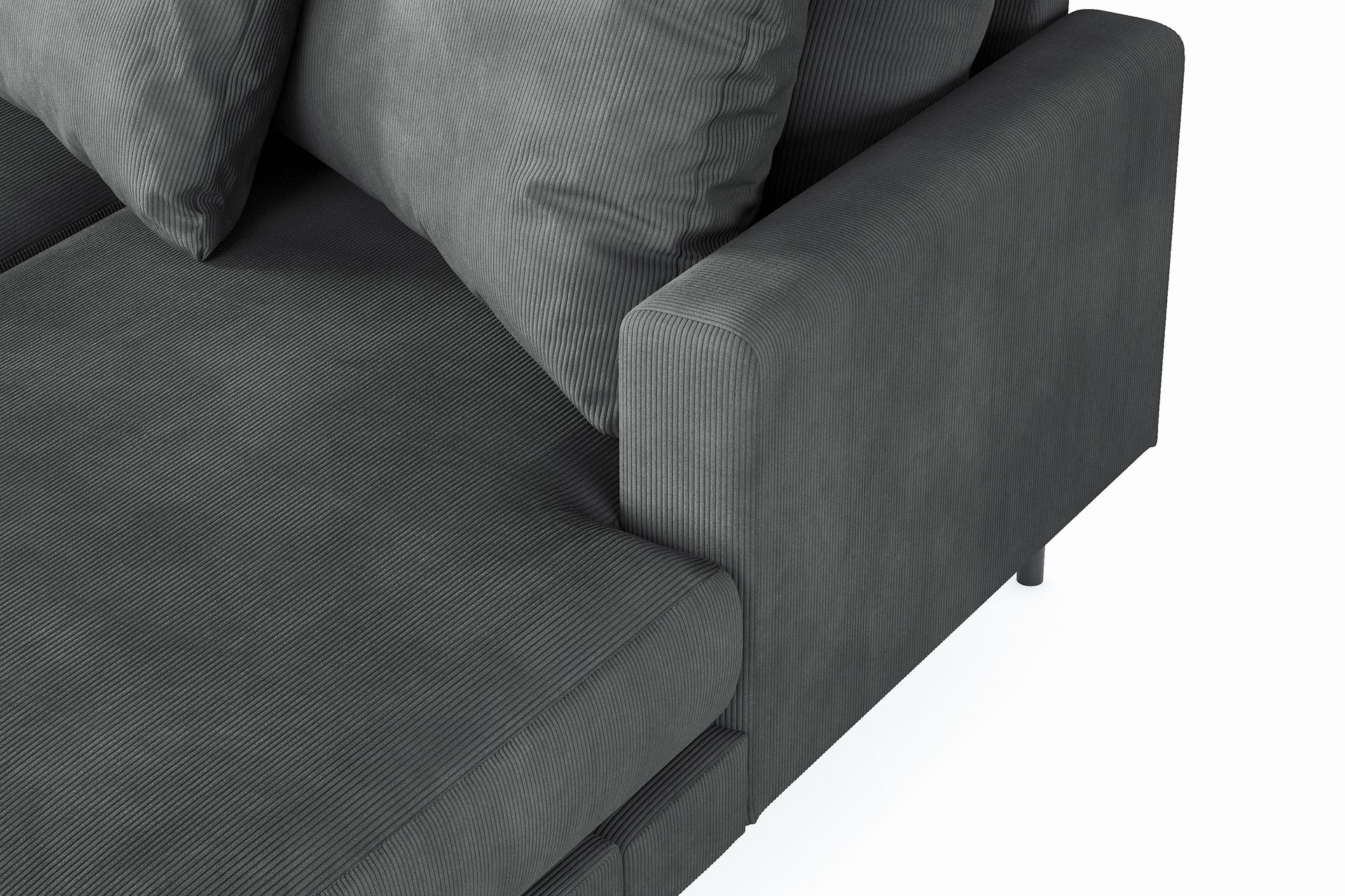 Menard 4-seters Venstrevendt U-formet Sofa med Divan og Sjeselong i Manchester - Grå - Møbler - Sofaer - U-sofa