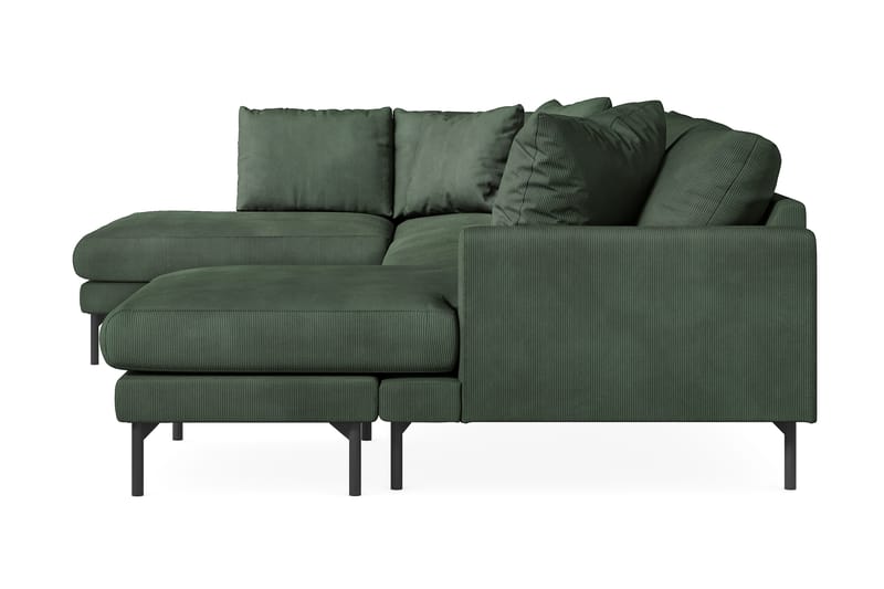 Menard 4-seters Venstrevendt U-formet Sofa med Divan og Sjeselong i Manchester - Grønn - Møbler - Sofaer - U-sofa