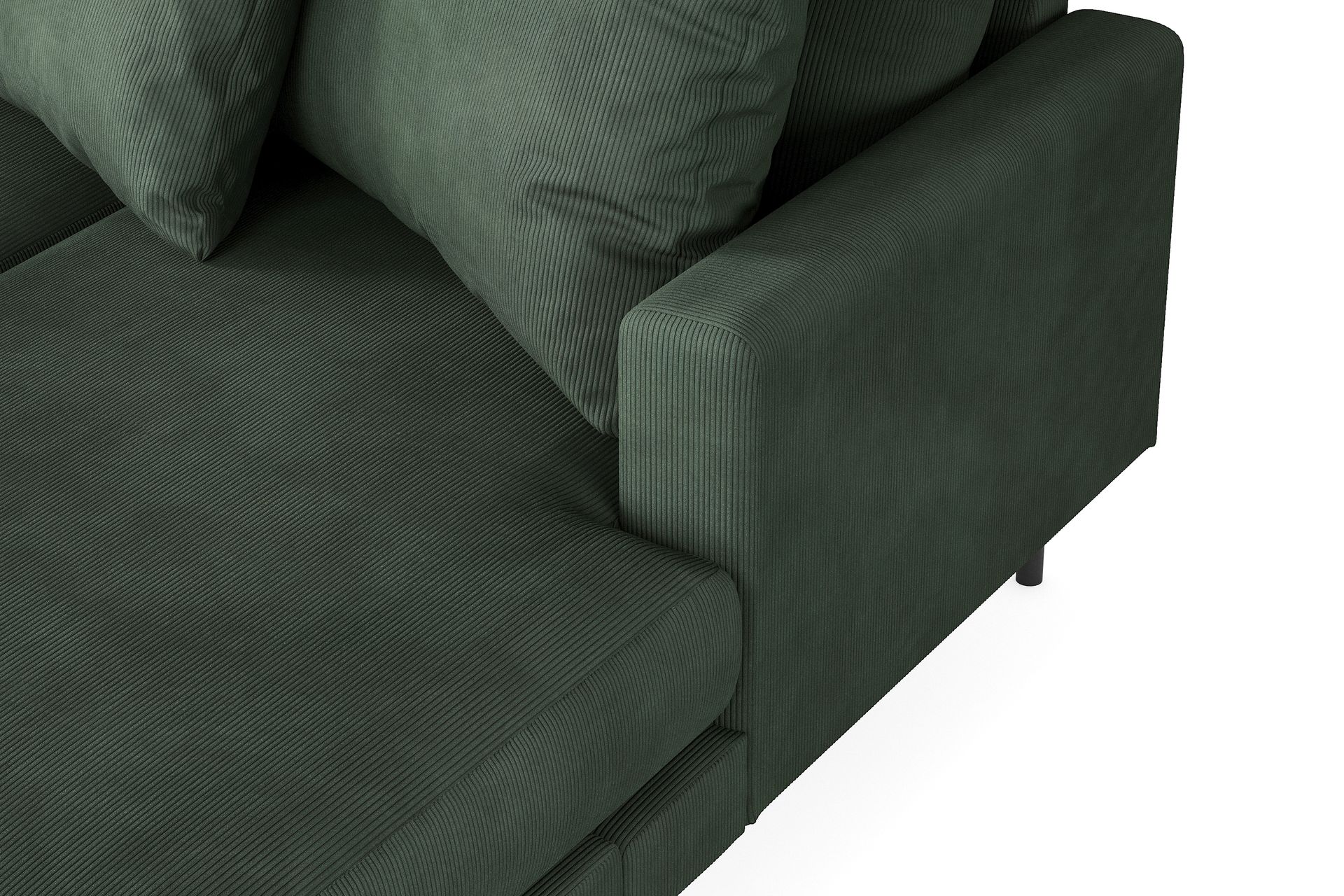 Menard 4-seters Venstrevendt U-formet Sofa med Divan og Sjeselong i Manchester - Grønn - Møbler - Sofaer - U-sofa