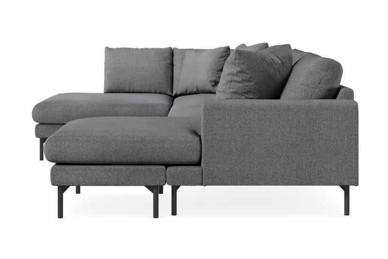 Menard 4-seters Venstrevendt U-formet Sofa med Divan og Sjeselong i Stoff - Mørk grå - Møbler - Sofaer - U-sofa
