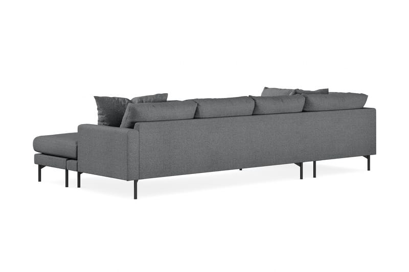 Menard 4-seters Venstrevendt U-formet Sofa med Divan og Sjeselong i Stoff - Mørk grå - Møbler - Sofaer - U-sofa