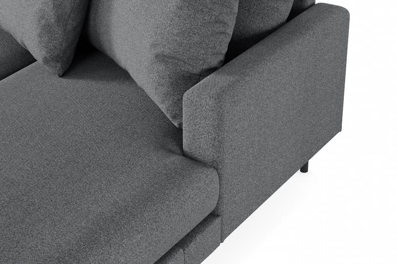 Menard 4-seters Venstrevendt U-formet Sofa med Divan og Sjeselong i Stoff - Mørk grå - Møbler - Sofaer - U-sofa