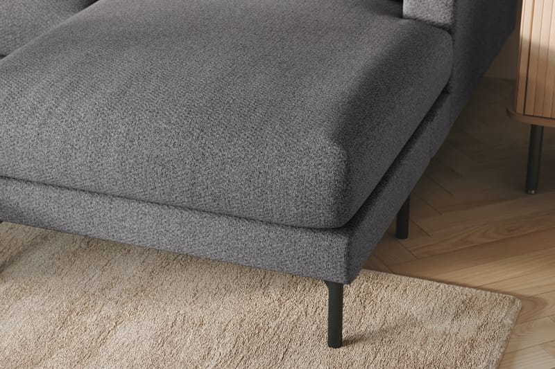 Menard 4-seters Venstrevendt U-formet Sofa med Divan og Sjeselong i Stoff - Mørk grå - Møbler - Sofaer - U-sofa