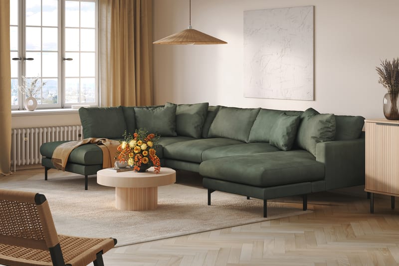 Menard 5-seters U-Sofa - Grønn - U-sofa