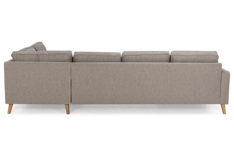 Monroe 4-seters Høyrevendt U-formet Sofa med Divan og Sjeselong i Stoff - Lys grå - Møbler - Sofaer - U-sofa