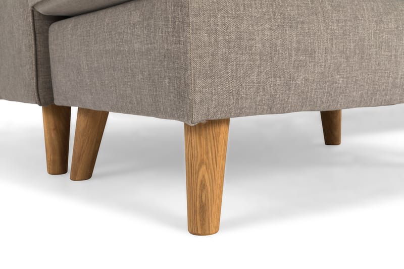 Monroe 4-seters Høyrevendt U-formet Sofa med Divan og Sjeselong i Stoff - Lys grå - Møbler - Sofaer - U-sofa