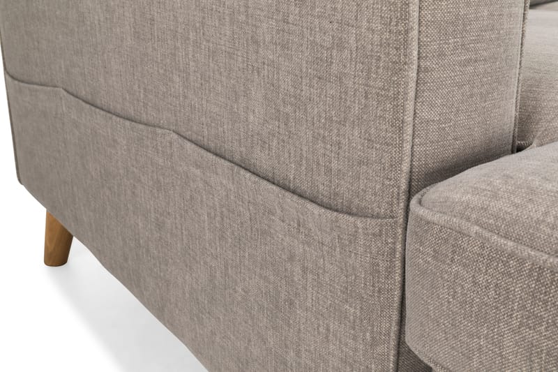 Monroe 4-seters Høyrevendt U-formet Sofa med Divan og Sjeselong i Stoff - Lys grå - Møbler - Sofaer - U-sofa