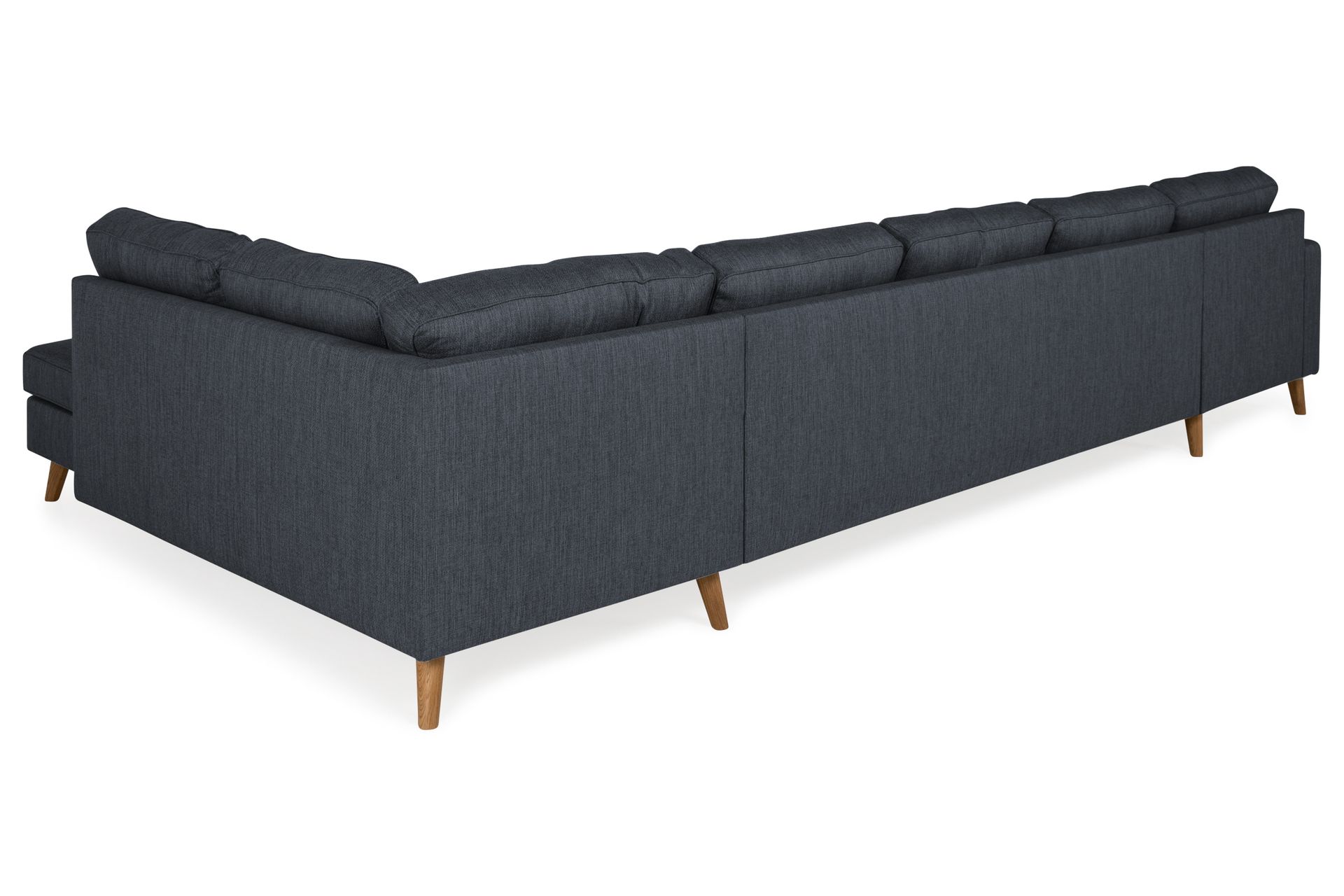 Monroe 6-seters Høyrevendt U-formet Large Sofa med Divan og Sjeselong i Stoff - Blå - Møbler - Sofaer - U-sofa