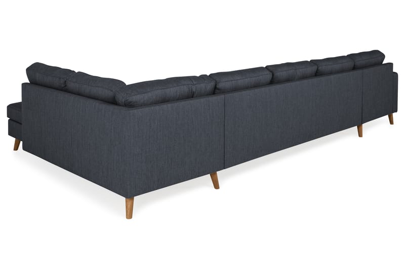 Monroe 6-seters Høyrevendt U-formet Large Sofa med Divan og Sjeselong i Stoff - Blå - Møbler - Sofaer - U-sofa