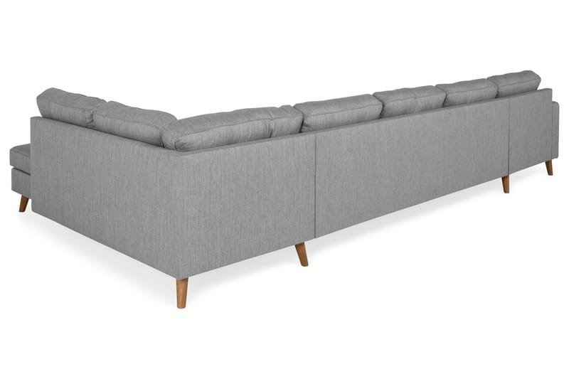 Monroe 6-seters Høyrevendt U-formet Large Sofa med Divan og Sjeselong i Stoff - Grå - Møbler - Sofaer - U-sofa