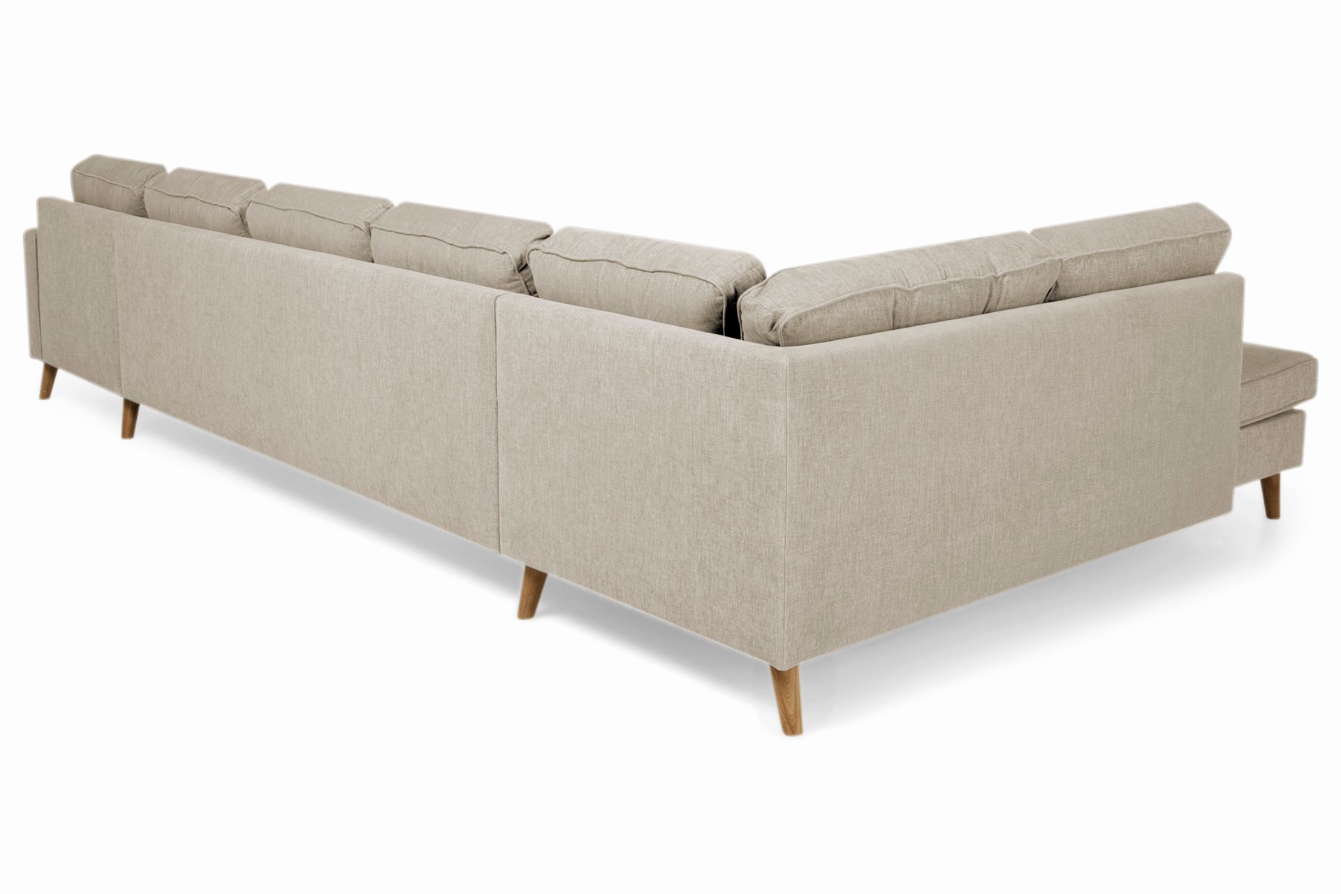 Monroe 6-seters Venstrevendt U-formet Large Sofa med Divan og Sjeselong i Stoff - Beige - Møbler - Sofaer - U-sofa