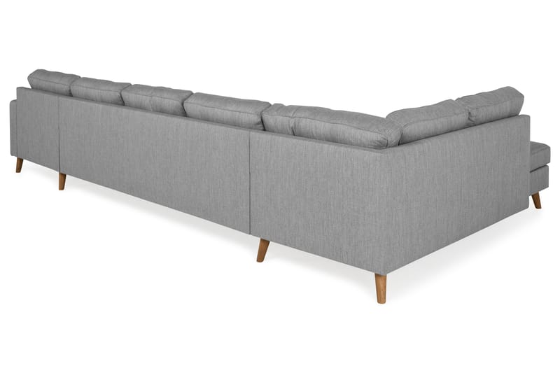 Monroe 6-seters Venstrevendt U-formet Large Sofa med Divan og Sjeselong i Stoff - Grå - Møbler - Sofaer - U-sofa