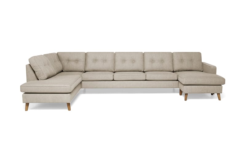 Monroe U-sofa Large med Divan Høyre - Beige - U-sofa