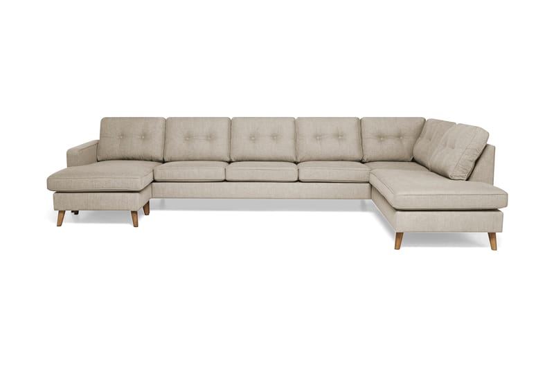 Monroe U-sofa Large med Divan Venstre - Beige - U-sofa