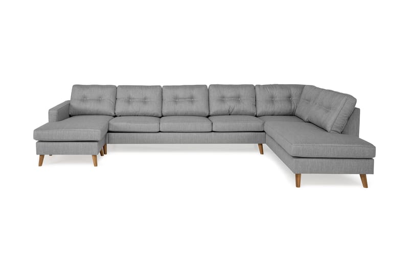 Monroe U-sofa Large med Divan Venstre - Grå - U-sofa